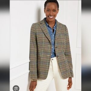 Talbots Classic Shetland Lively Plaid Blazer
